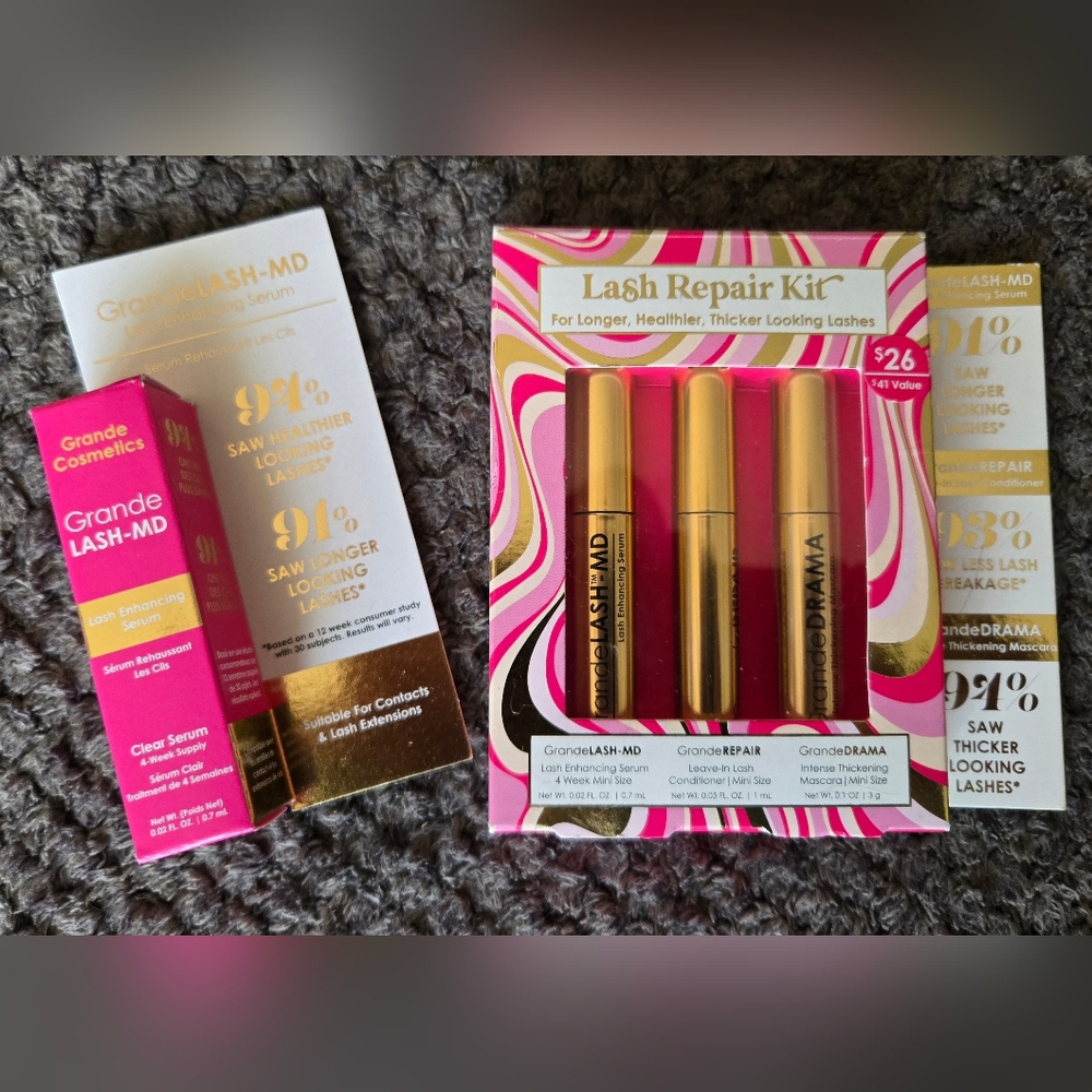 Grande Cosmetics Set Mini Lash Repair Set Lash MD Repair Drama New In Box